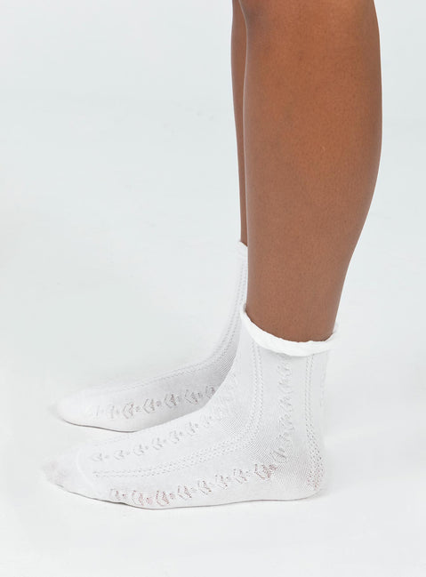 Socks Ruffled ankle  Good stretch   OSFM Hand wash only 