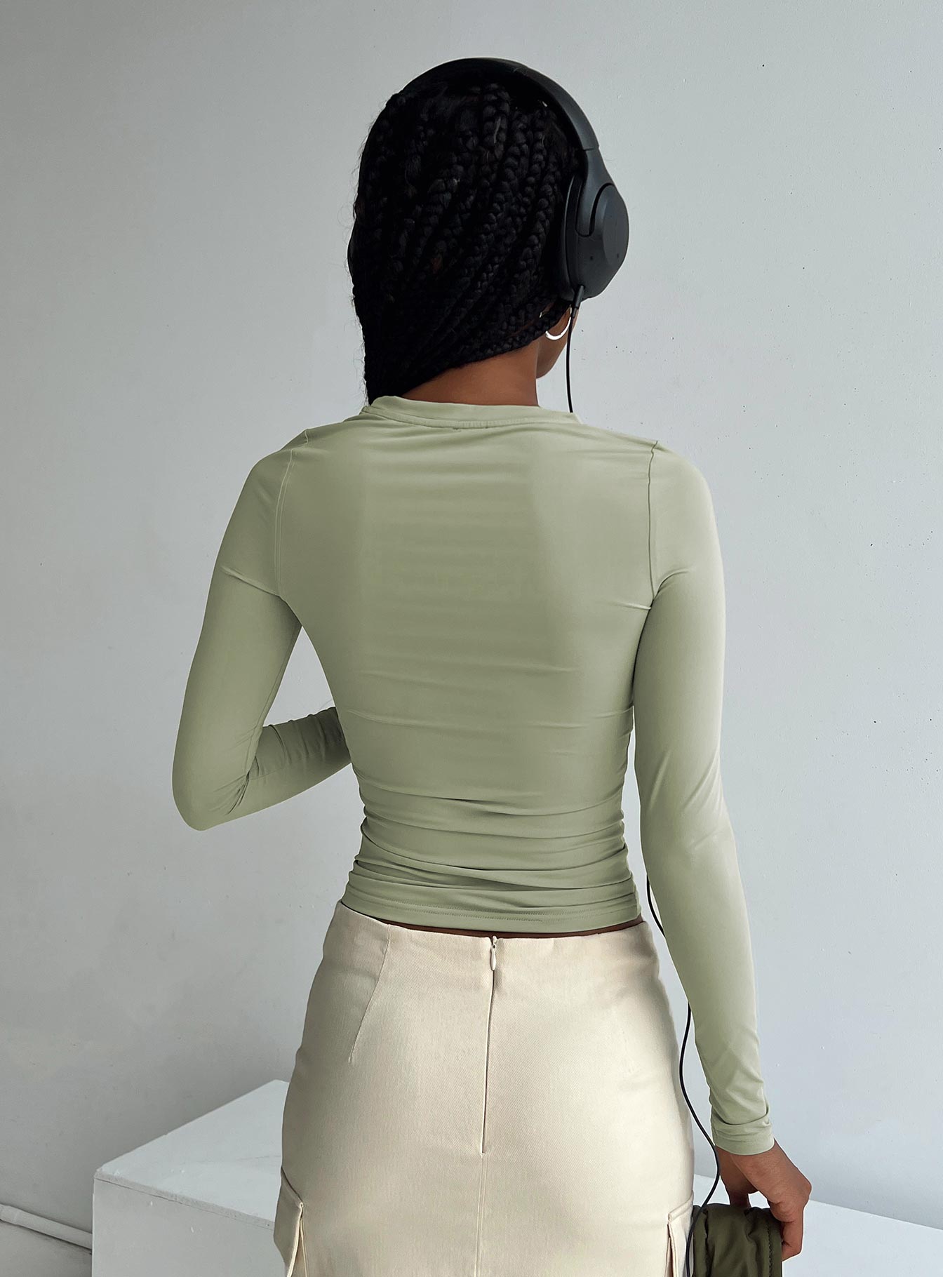 product Princess Polly Half Sleeves High Neck  Arnim Long Sleeve Top Green