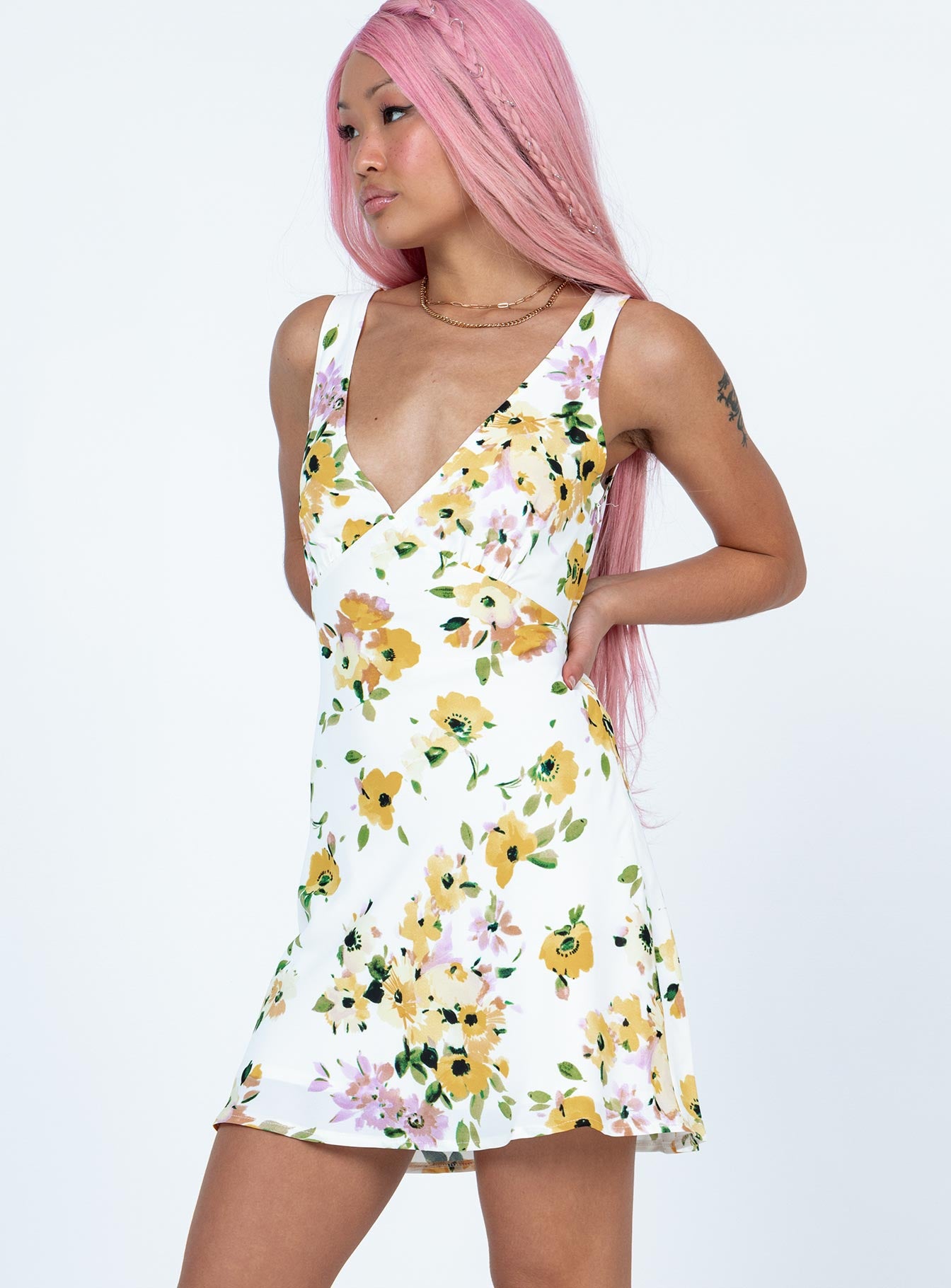 product Princess Polly Crew Neck  Nellie Mini Dress Multi Floral