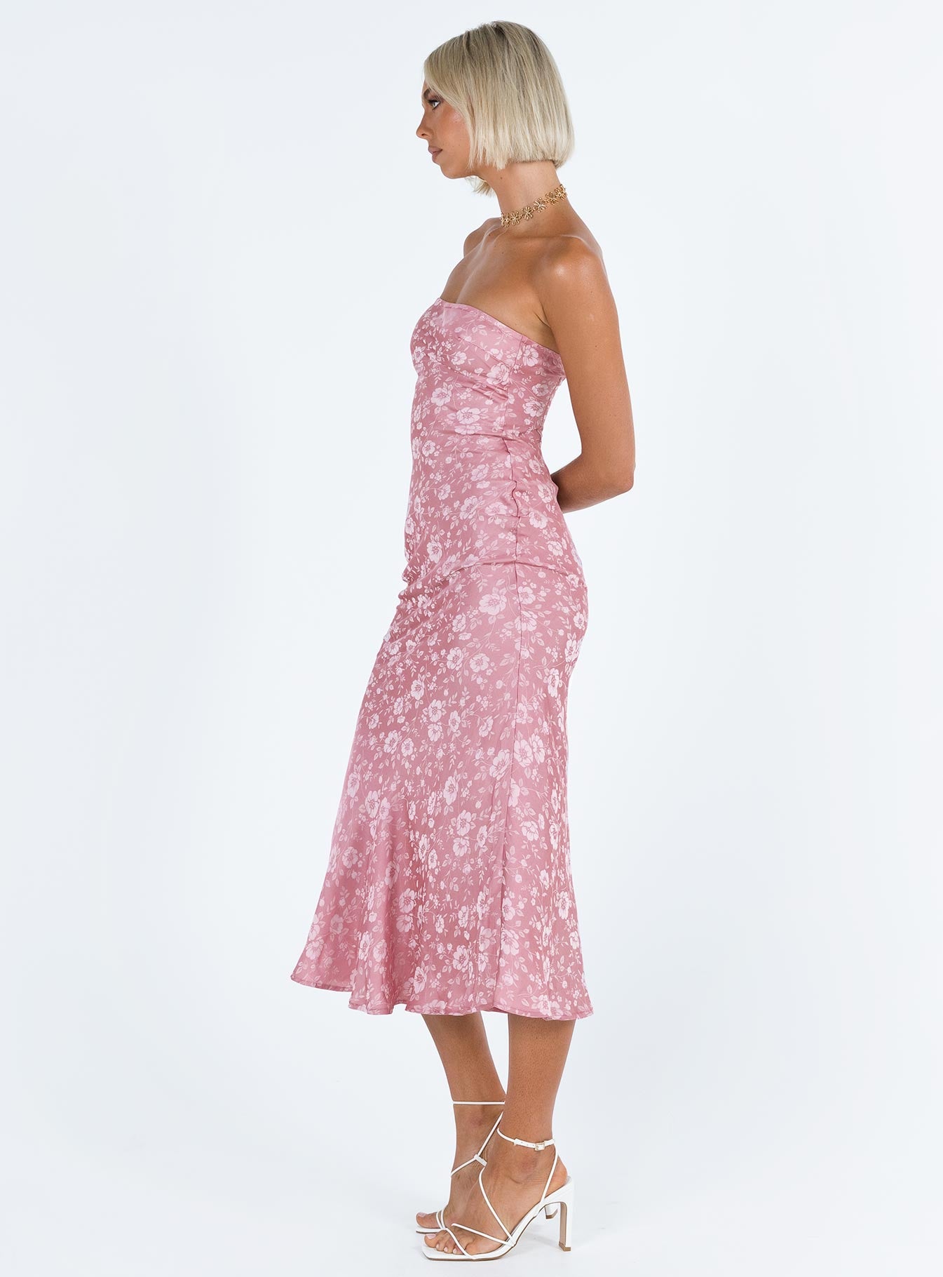 product Princess Polly Asymmetric Neckline  Salvin Strapless Maxi Dress Pink