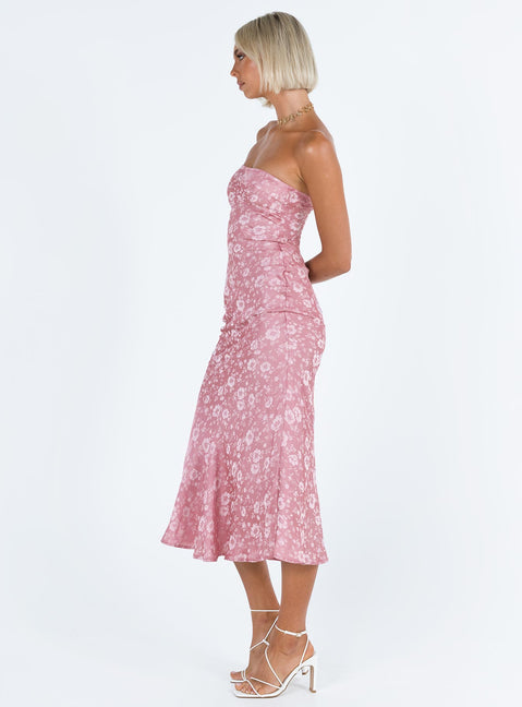 product Princess Polly Asymmetric Neckline  Salvin Strapless Maxi Dress Pink