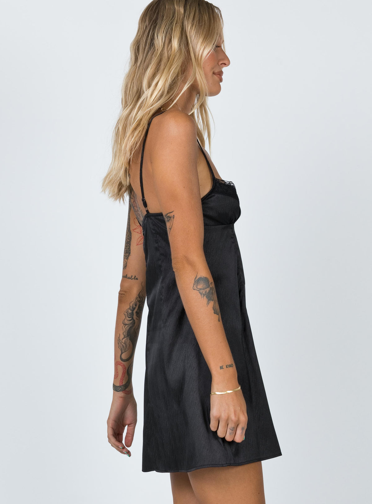 product Princess Polly Asymmetric Neckline  Dale Mini Dress Black