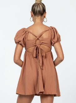 product Princess Polly Asymmetric Neckline  Let's Dance Mini Dress Brown