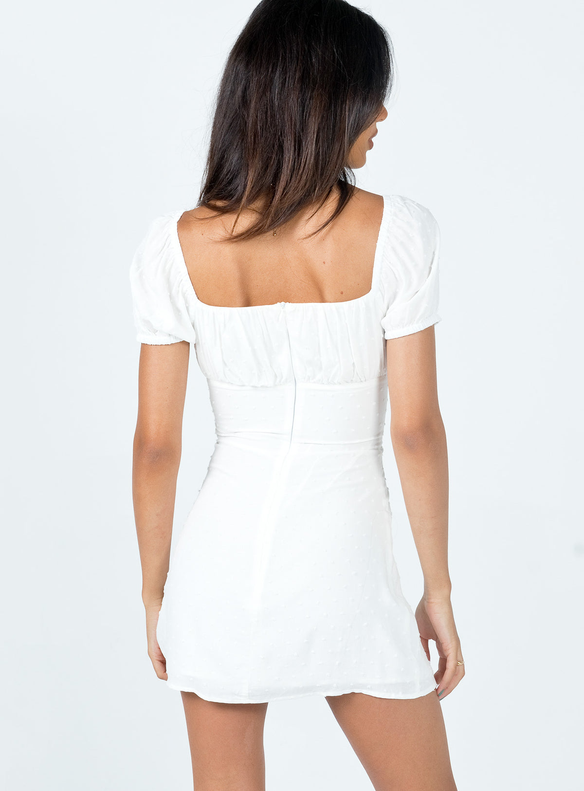 product Princess Polly Square Neck  Fauci Mini Dress White