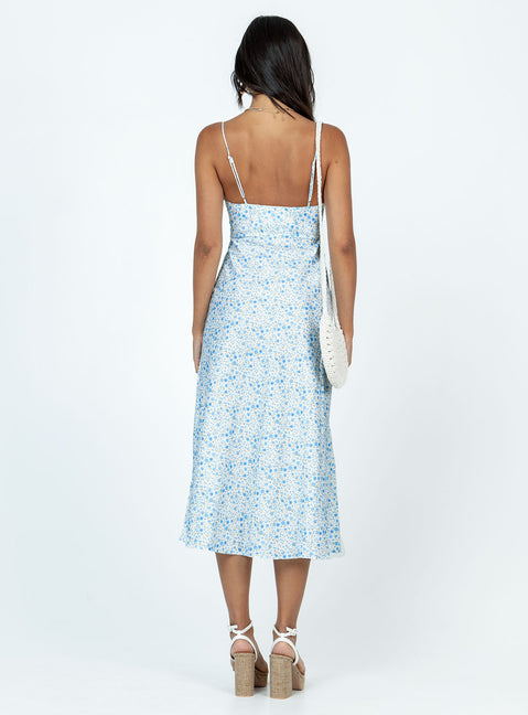 product Princess Polly Square Neck  Amara Midi Dress Blue Multi