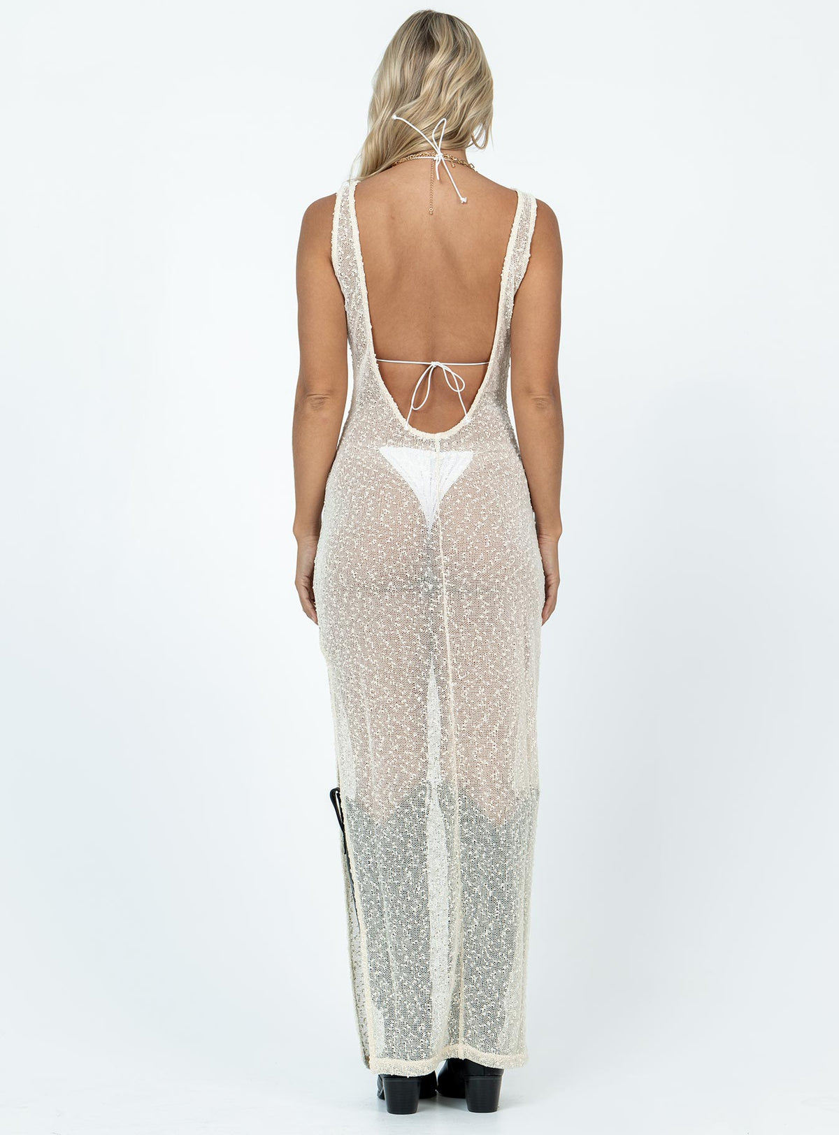 product Princess Polly High Neck  Performer Knit Maxi Dress Cream