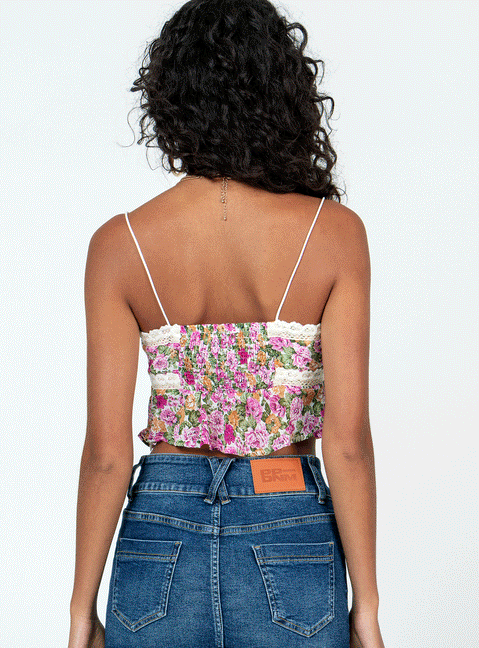 product Princess Polly Sleeveless Square Neck  Emilee Top Pink Floral