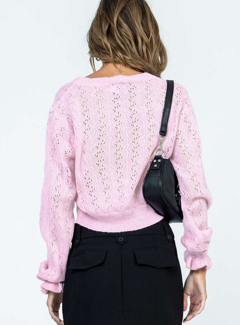 product Lyric Cropped Cardigan Pink Princess Polly  Cropped 