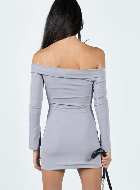 product Princess Polly Asymmetric Neckline Asymmetric Neckline  Anya Mini Dress Grey