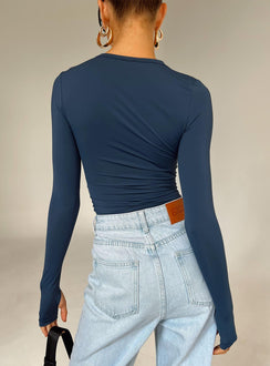 product Princess Polly Full Sleeves High Neck  Farro Long Sleeve Top Navy