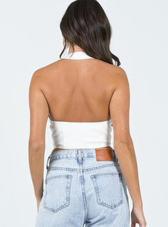 product Princess Polly Sleeveless Square Neck  Palladia PU Jordy Corset White