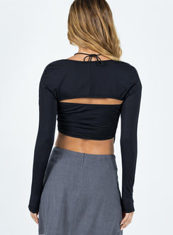 product Princess Polly Short Sleeves High Neck  Koslo Bolero Top Black
