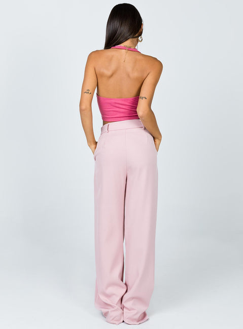 back view of model wearing Princess Polly Archer Pants Pink 