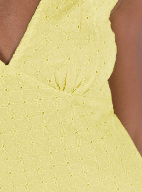 product Princess Polly Asymmetric Neckline  Nellie Mini Dress Yellow