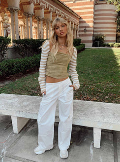 Aytan Bolero Sweater Beige/White Cropped 